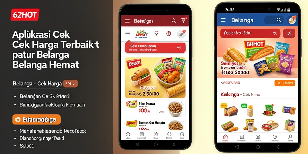 Screenshot 62HOT menampilkan antarmuka pengguna aplikasi Cek Harga.