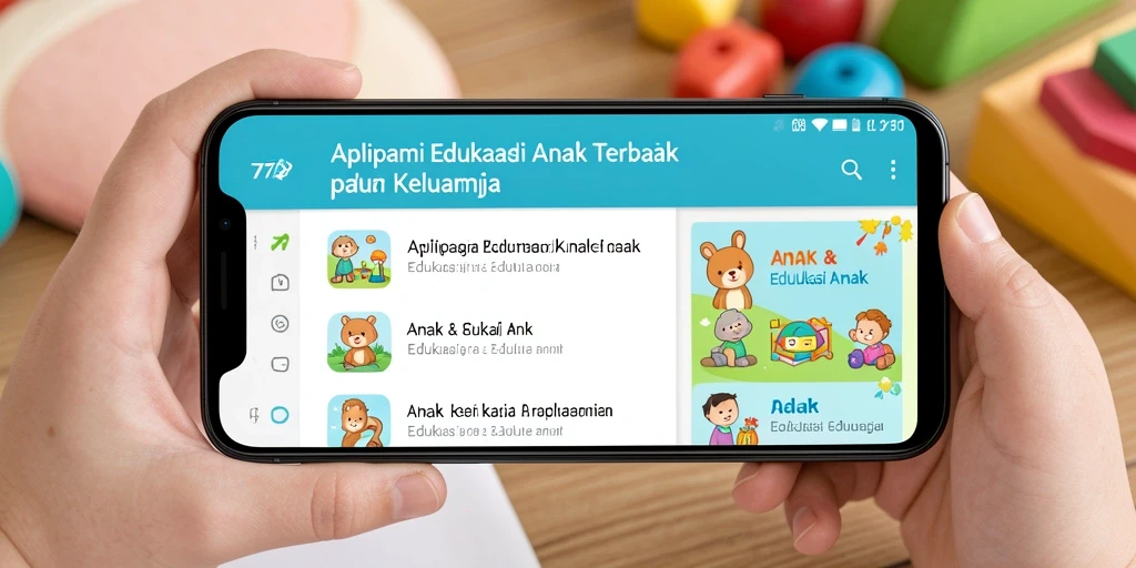 Antarmuka aplikasi 77RP yang ramah anak dan interaktif.