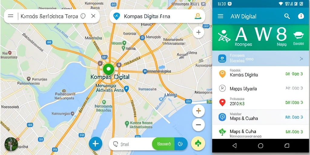 Antarmuka AW8 menunjukkan kompas digital yang akurat dan informatif.