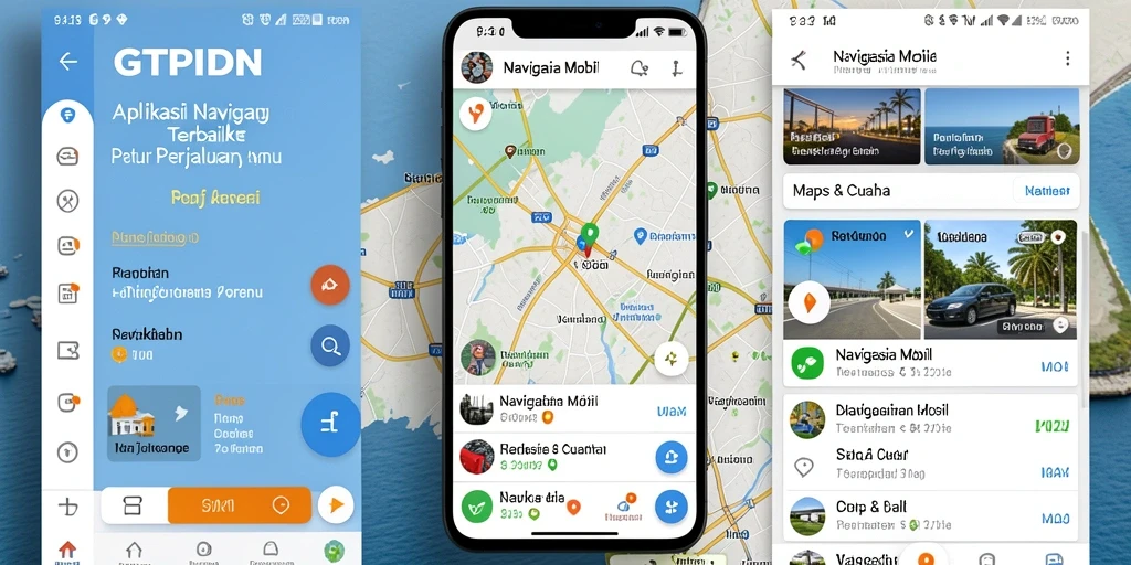 Tampilan antarmuka aplikasi GTPIDN dengan fungsi Navigasi Mobil yang intuitif.