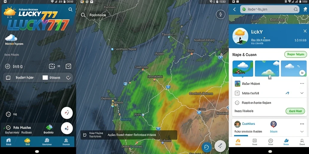 Tampilan antarmuka LUCKY777 dengan grafik radar hujan yang jelas.