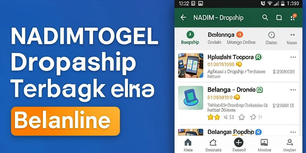 Tampilan antarmuka NADIMTOGEL untuk belanja Dropship yang mudah digunakan.