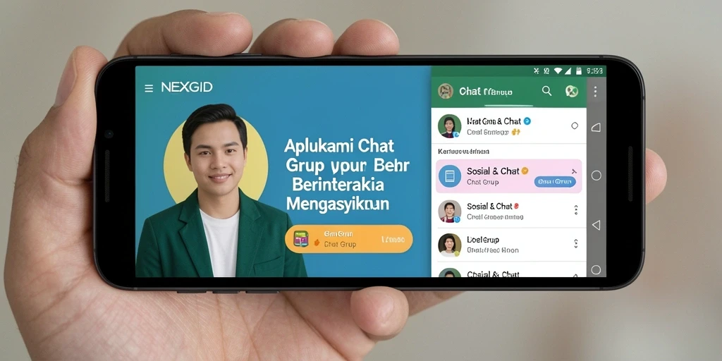 Antarmuka pengguna NEXGID yang intuitif untuk chatting grup.