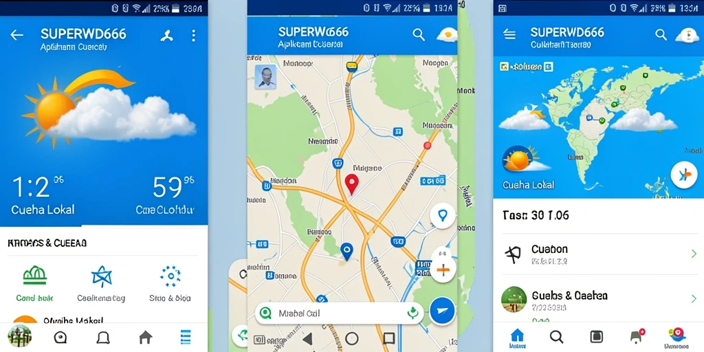 Screenshot utama SUPERWD666 menampilkan antarmuka cuaca yang jelas dan informatif.