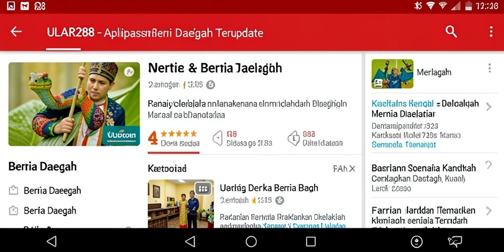 Antarmuka aplikasi ULAR288 menampilkan berita daerah dengan jelas dan informatif.